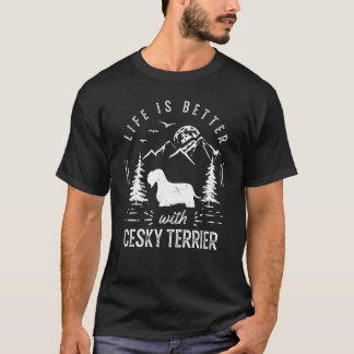 Cesky Terrier Life Better Mum Dad Dog T-Shirt