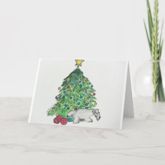 Cesky Terrier "My Tree" Holiday Card