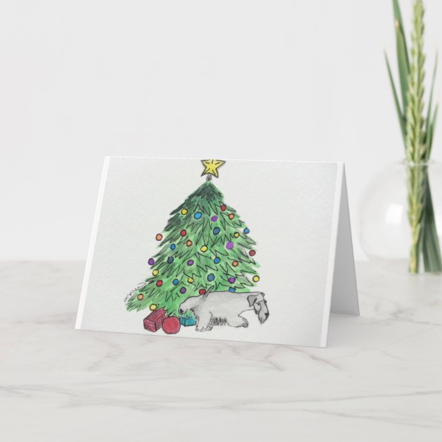 Cesky Terrier "My Tree" Holiday Card (Front)