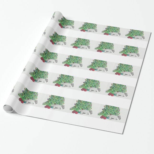 Cesky Terrier My tree Wrapping Paper (Unrolled)