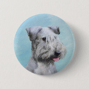 Cesky Terrier Painting - Cute Original Dog Art 6 Cm Round Badge