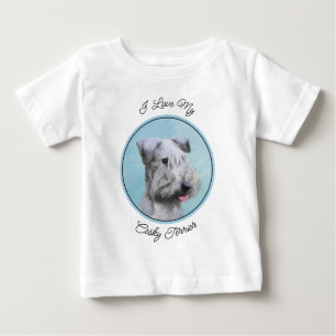 Cesky Terrier Painting - Cute Original Dog Art Baby T-Shirt