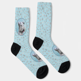 Cesky Terrier Painting - Cute Original Dog Art Socks