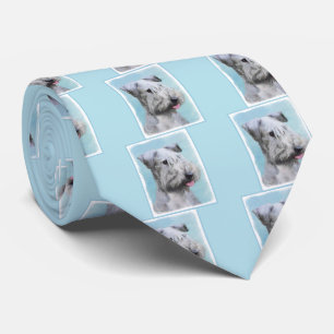 Cesky Terrier Painting - Cute Original Dog Art Tie