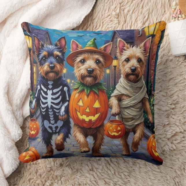 Cesky Terrier Trick-or-Treating Halloween Costume  Cushion (Blanket)
