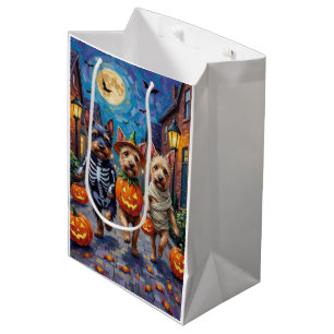 Cesky Terrier Trick-or-Treating Halloween Costume Medium Gift Bag