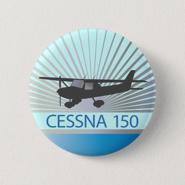 Cessna 150 Aeroplane 6 Cm Round Badge (Front)