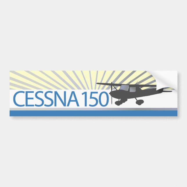 Cessna 150 Aeroplane Bumper Sticker (Front)