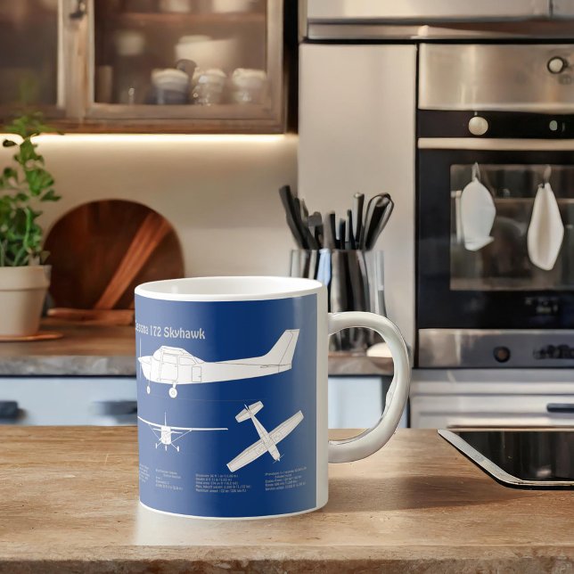 Cessna 172 Skyhawk - Aeroplane Blueprint Plans  AB Coffee Mug (Creator Uploaded)