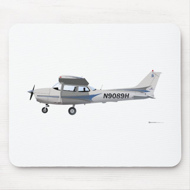 Cessna 172 Skyhawk Blue Mouse Mat (Front)