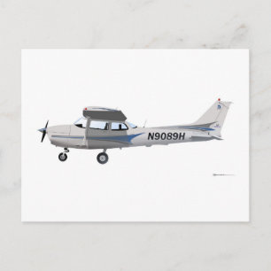 Cessna 172 Skyhawk Blue Postcard