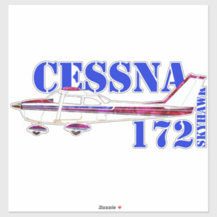 Cessna 172 Skyhawk Illustration Bold Text Design