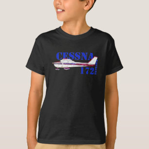 Cessna 172 Skyhawk Illustration Bold Text Design T-Shirt