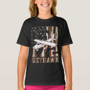 Cessna 172 Skyhawk with Vintage United States Flag T-Shirt