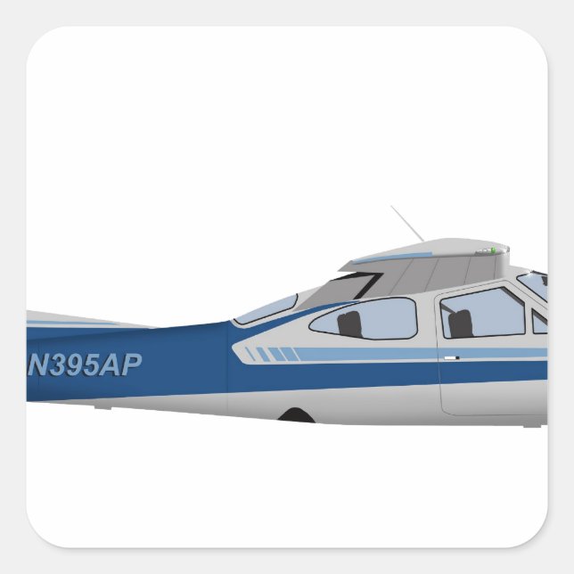 Cessna 177RG Cardinal 395395 Square Sticker (Front)