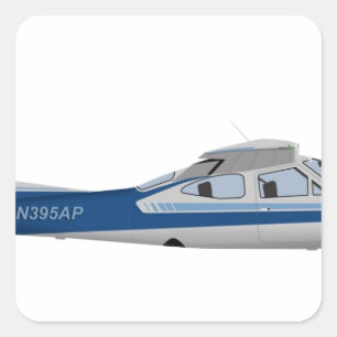 Cessna 177RG Cardinal 395395 Square Sticker