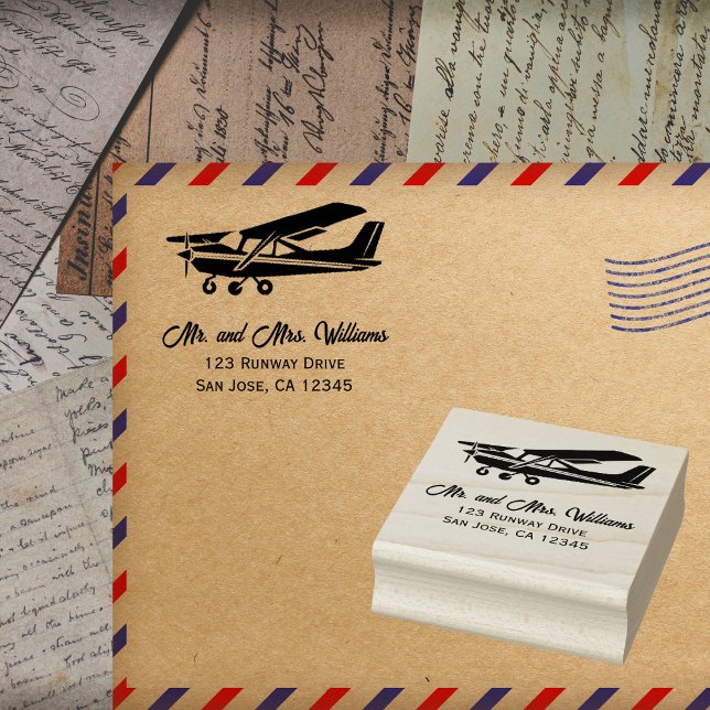 Cessna Aeroplane Pilot Fun Aviation Minimalist Coo Rubber Stamp (Creator Uploaded)