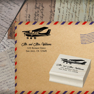 Cessna Airplane Pilot Fun Aviation Minimalist Cool Rubber Stamp