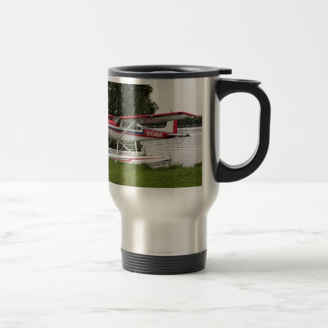 Cessna float plane, Lake Hood, Alaska Travel Mug (Right)