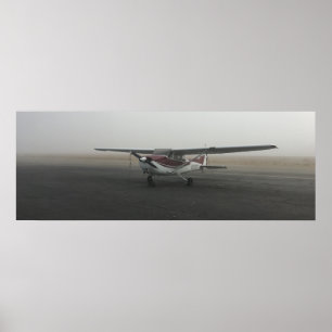 Cessna in fog poster