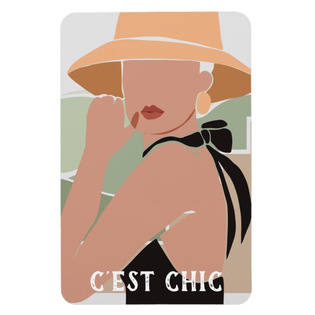 C'est Chic French Woman Flexible Photo Magnet (Vertical)
