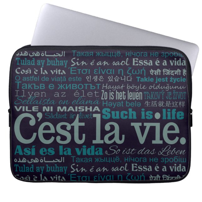 C'est La Vie custom laptop sleeves (Front)