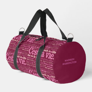 C'est La Vie Custom Name Duffle Bag