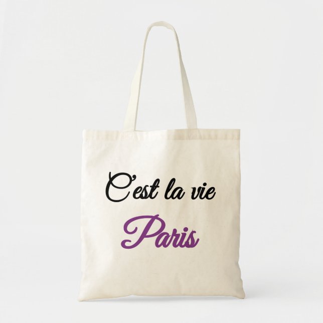 C'est la vie female tote bags (Front)