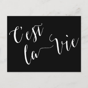 C'est la Vie French Calligraphy Postcard