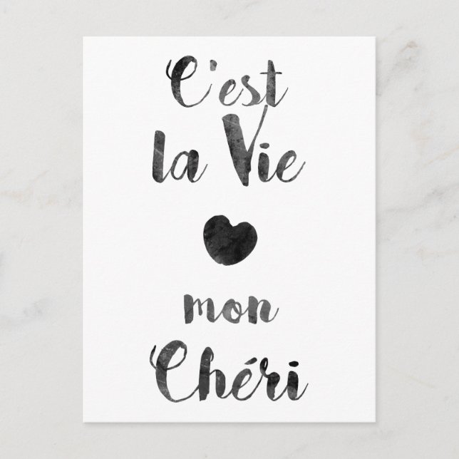 C'est la Vie mon Chéri Postcard (Front)