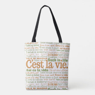 C'est La Vie multilingual bags