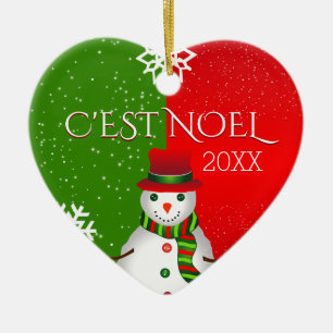 c'est noel snowman ceramic tree decoration