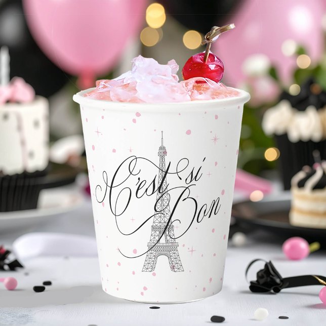 C'est si Bon Parisian Sweet 16 Pink White ID1162 Paper Cups (Creator Uploaded)