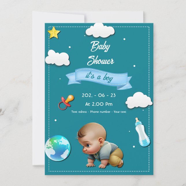 C'est un garçon ! invitation (Front)