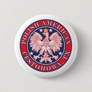 Cestohowa Texas Polish American Eagle 6 Cm Round Badge