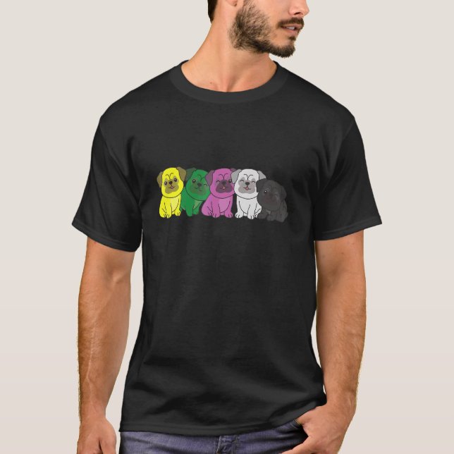 Ceterosexual Flag Pride Lgbtq Dog Pansexual Pug T-Shirt (Front)