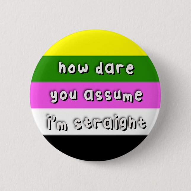 Ceterosexual Pride - “How Dare You Assume” - LGBT 6 Cm Round Badge (Front)