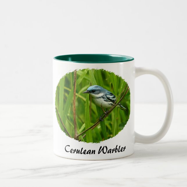Ceurlean Warbler, Yellow Warbler II Two-Tone Coffee Mug (Right)