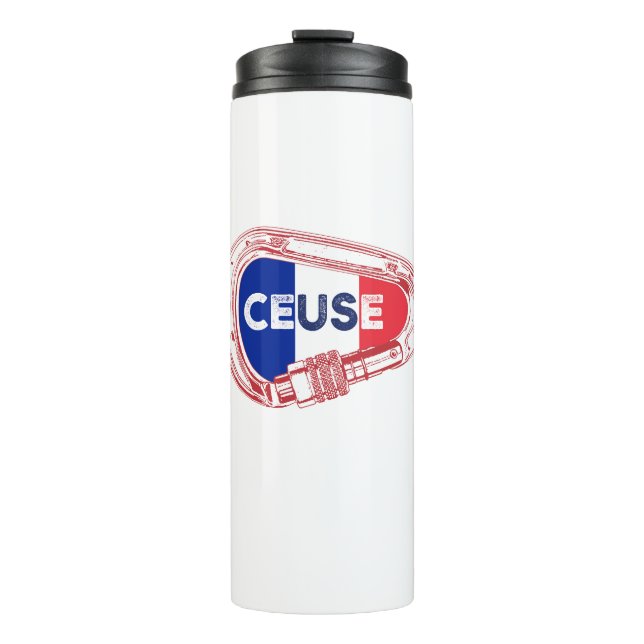 Ceuse France Rock Climbing Carabiner Thermal Tumbler (Front)