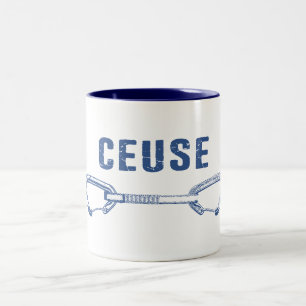 Ceuse France Rock Climbing Quickdraw Two-Tone Coffee Mug