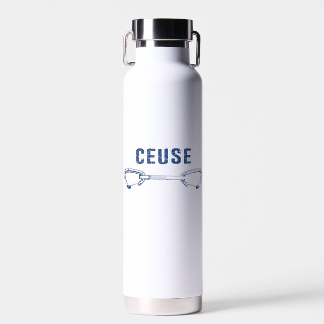 Ceuse France Rock Climbing Quickdraw Water Bottle (Front)