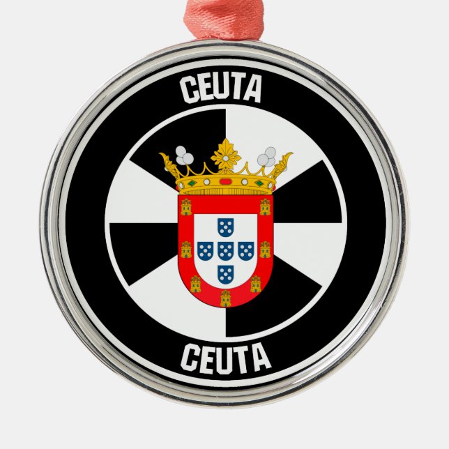 Ceuta Round Emblem Metal Tree Decoration (Front)