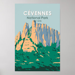 Cevennes National Park France Vintage Poster