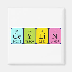 Ceylin periodic table name magnet