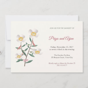 Ceylon Ironwood Blossom Sangeet Invitation