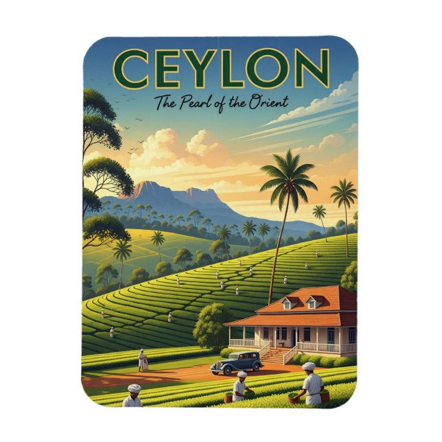 Ceylon Sri Lanka Travel Magnet (Vertical)