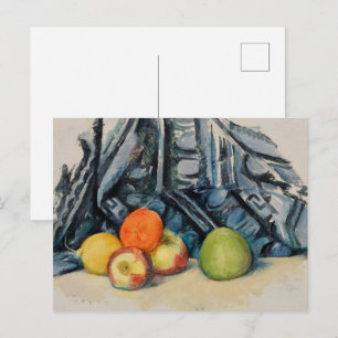 Cezanne Apples and Cloth Vintage Still Life Art Postcard