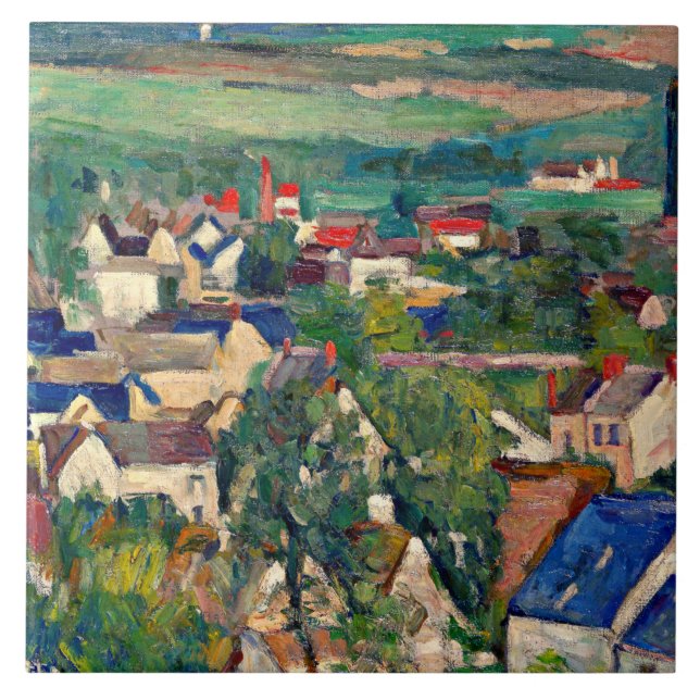 Cezanne - Auvers, Panoramic View, Tile (Front)