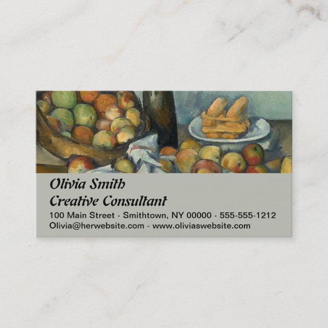 Cezanne Basket Apples Impressionism Art Business Card (Front)