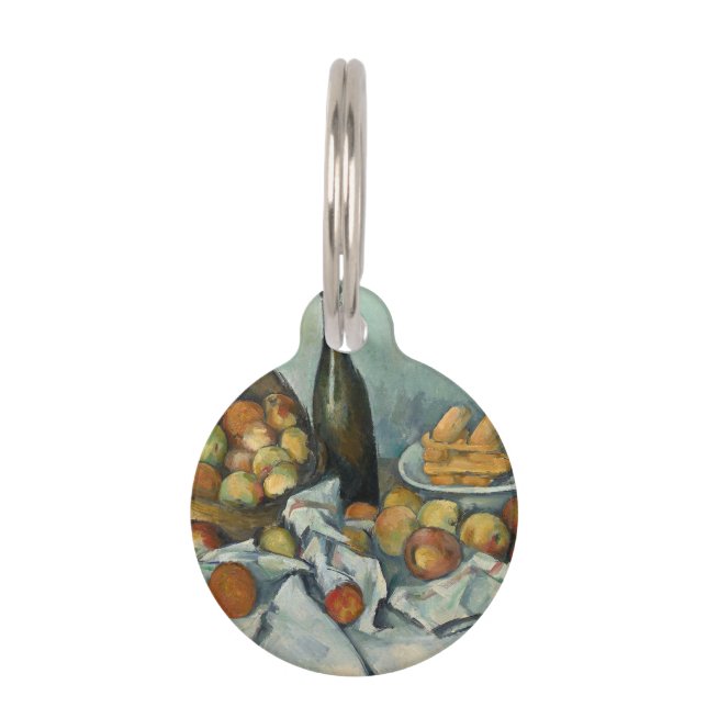 Cezanne Basket Apples Impressionism Art Pet Tag (Front)
